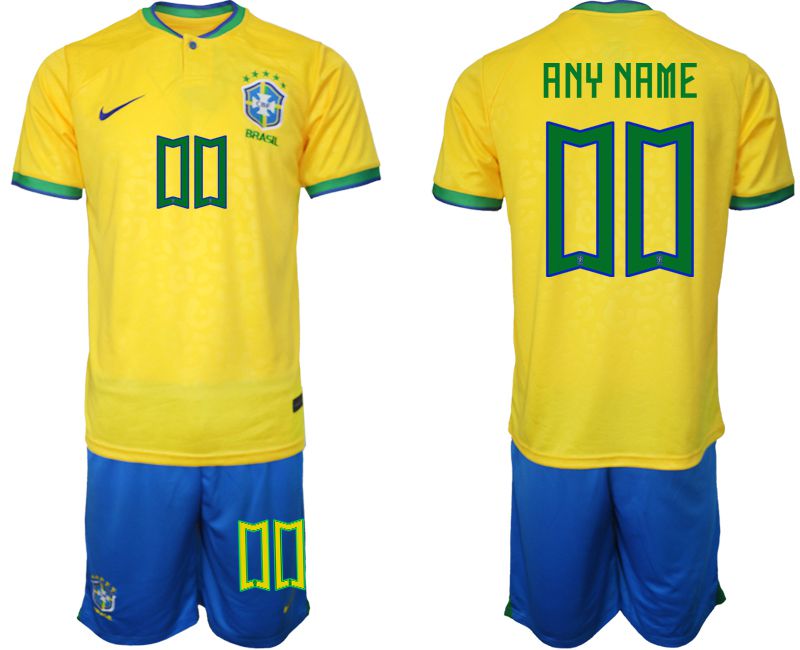 Men 2022 World Cup National Team Brazil home yellow customized Soccer Jerseys->belgium->Soccer Club Jersey